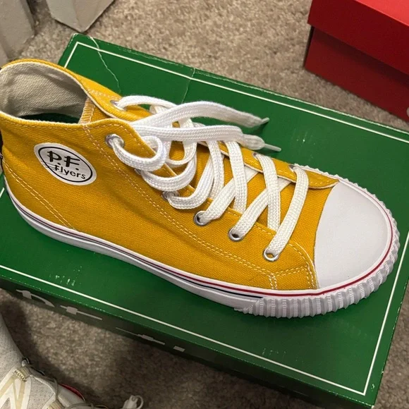P.F. Flyers Kids High-Top Sneakers - Mustard Yellow - Picture 2 of 6